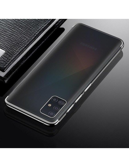 Skaidrus spalvotas gelinis dėklas su metaliniu rėmeliu, skirtas Samsung Galaxy A72 4G black Skaidrus spalvotas gelinis dėklas su metaliniu rėmeliu, skirtas Samsung Galaxy A72 4G black