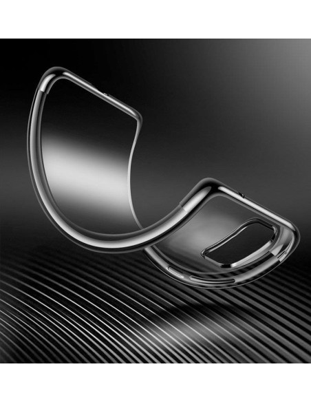 Skaidrios spalvos gelinis dėklas su metaliniu rėmeliu, skirtas Samsung Galaxy A72 4G mėlynai