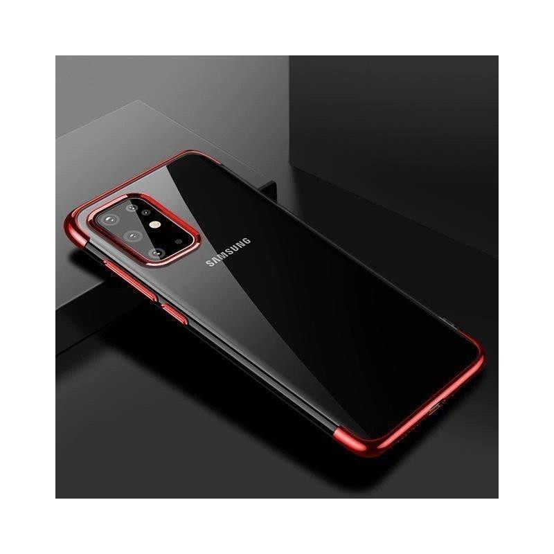 Skaidrios spalvos dėklas, gelio dangtelis, dėklas su metaliniu rėmeliu, skirtas Samsung Galaxy A72 4G red