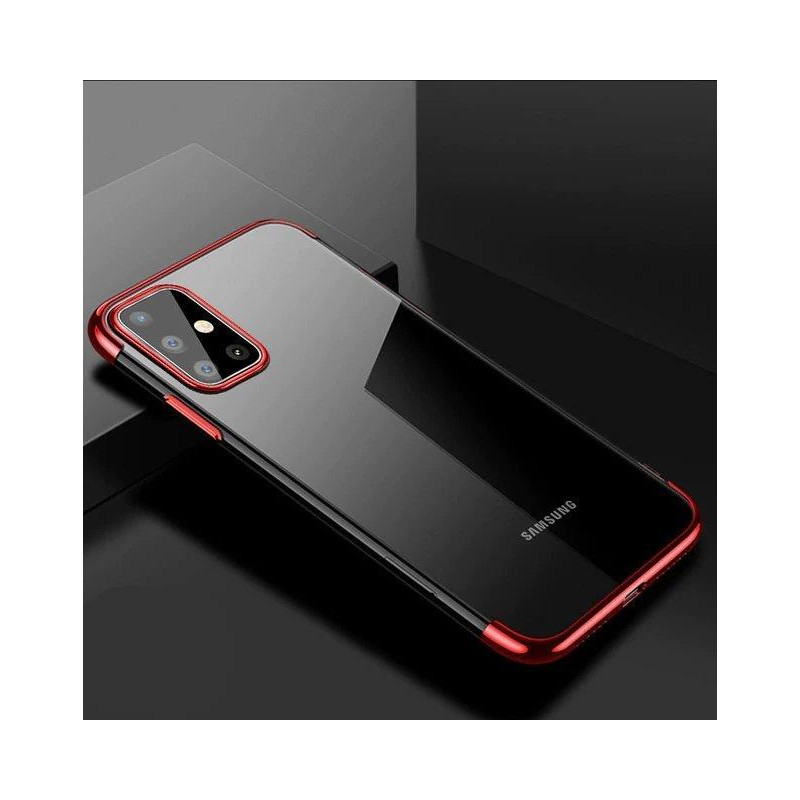Skaidrios spalvos dėklas, gelio dangtelis, dėklas su metaliniu rėmeliu, skirtas Samsung Galaxy A72 4G red