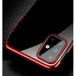 Skaidrios spalvos dėklas, gelio dangtelis, dėklas su metaliniu rėmeliu, skirtas Samsung Galaxy A72 4G red