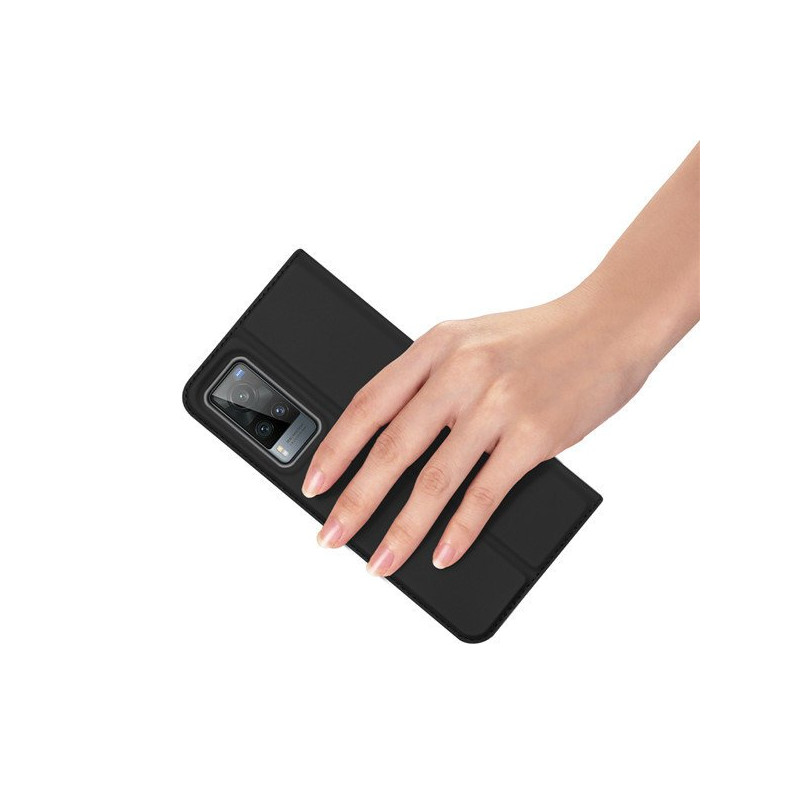 Dux Ducis Skin Pro dėklo dėklo dangtelis su atvartu Vivo X60 juodas