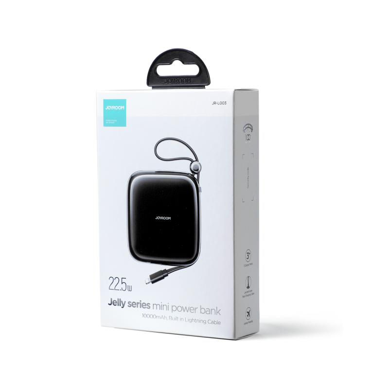 Powerbank 10000mAh Jelly Series 22,5W laidas iPhone Lightning black