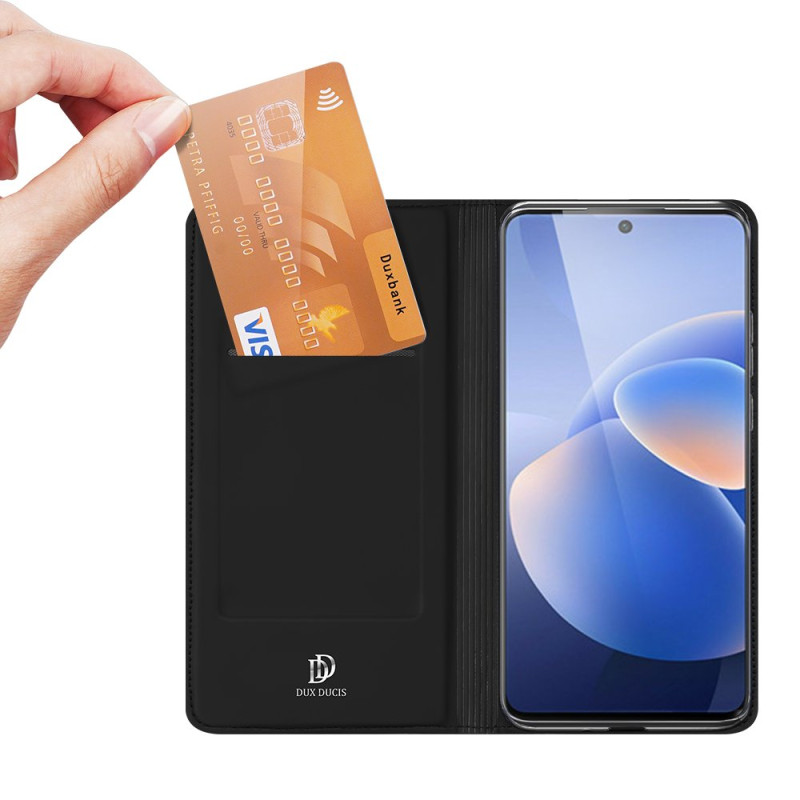Dux Ducis Skin Pro dėklo dėklo dangtelis su atvartu Vivo X60 juodas