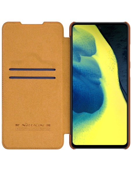 Nillkin Qin odinis dėklas Samsung Galaxy A72 4G rudas Nillkin Qin odinis dėklas Samsung Galaxy A72 4G rudas
