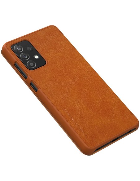 Nillkin Qin odinis dėklas Samsung Galaxy A72 4G rudas Nillkin Qin odinis dėklas Samsung Galaxy A72 4G rudas