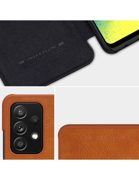 Nillkin Qin odinis dėklas Samsung Galaxy A72 4G rudas Nillkin Qin odinis dėklas Samsung Galaxy A72 4G rudas