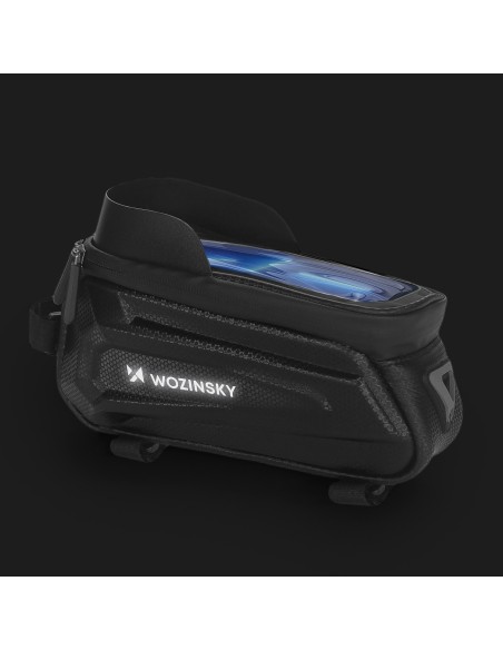 Dviračio rėmo krepšys su telefono dėklu 1,7l juodas