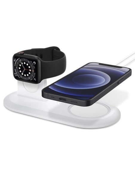 Spigen Magfit Duo indukcinis įkroviklis Apple MagSafe / Apple Watch - baltas