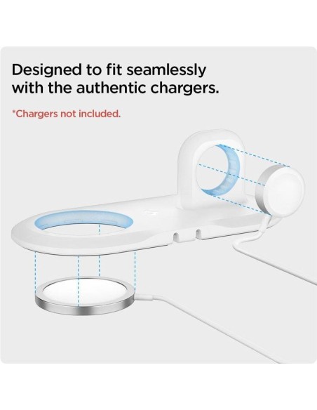Spigen Magfit Duo indukcinis įkroviklis Apple MagSafe / Apple Watch - baltas