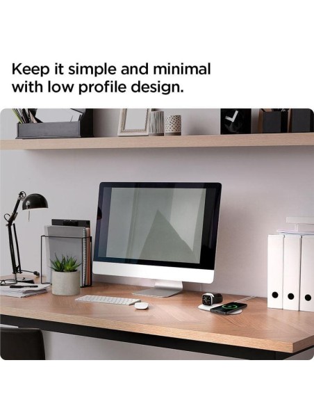 Spigen Magfit Duo indukcinis įkroviklis Apple MagSafe / Apple Watch - baltas