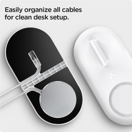 Spigen Magfit Duo indukcinis įkroviklis Apple MagSafe / Apple Watch - baltas