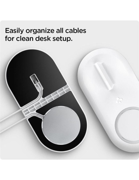 Spigen Magfit Duo indukcinis įkroviklis Apple MagSafe / Apple Watch - baltas