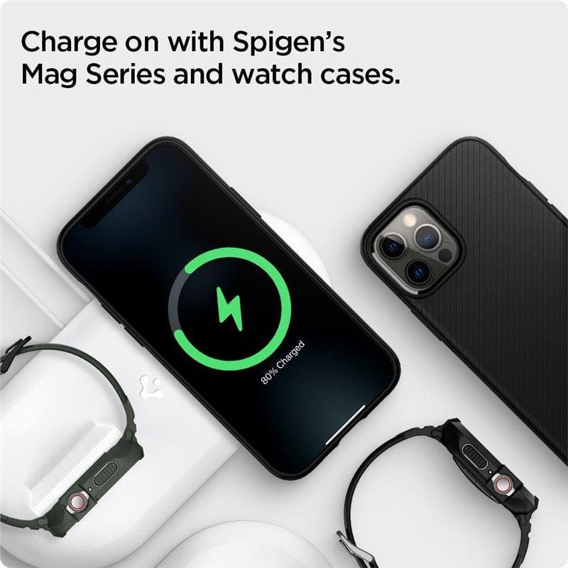 Spigen Magfit Duo indukcinis įkroviklis Apple MagSafe / Apple Watch - baltas