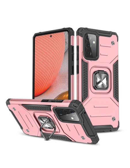 Wozinsky Ring Armor Armored Hybrid Case Cover + Magnetinis laikiklis, skirtas Samsung Galaxy A72 4G rožinė
