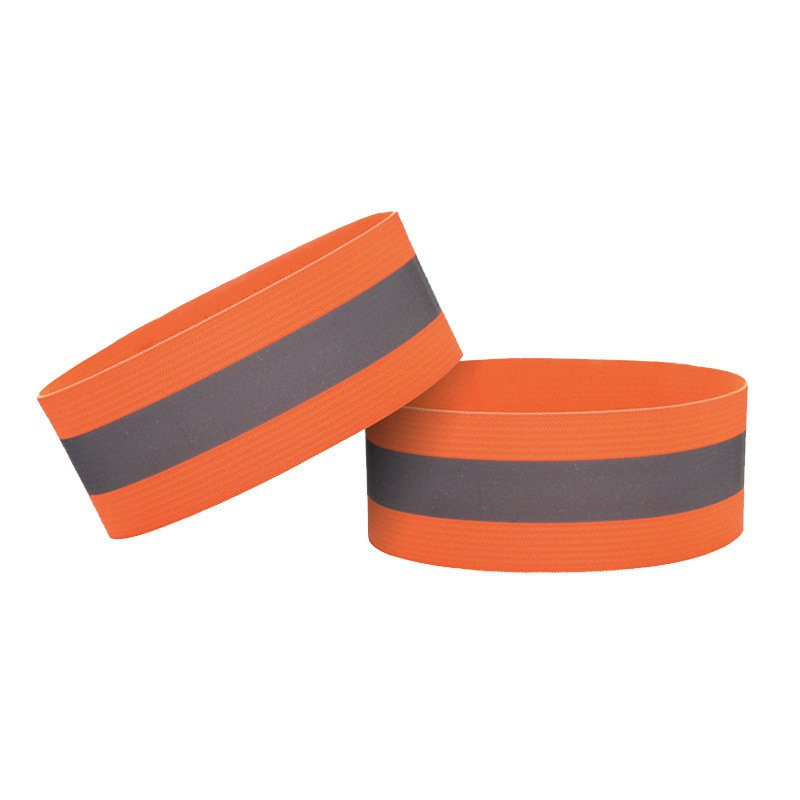 Šviesą atspindinti dviračio apyrankė, bėgiojanti Velcro 4cm oranžinė