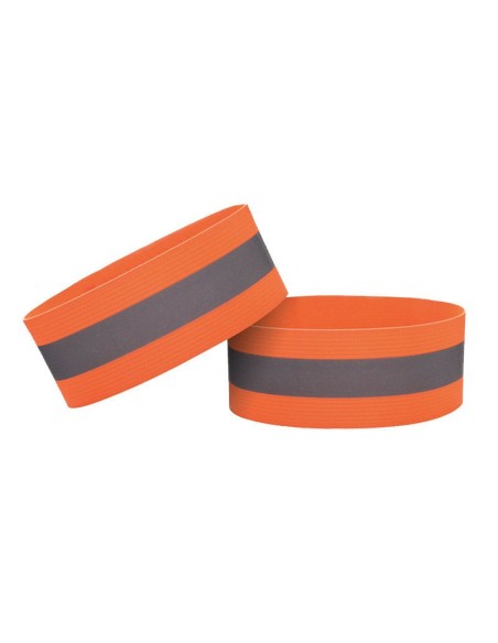 Šviesą atspindinti dviračio apyrankė, bėgiojanti Velcro 4cm oranžinė