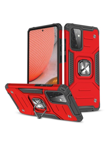 Wozinsky Ring Armor Armored Hybrid Case Cover + Magnetinis laikiklis, skirtas Samsung Galaxy A72 4G raudonas