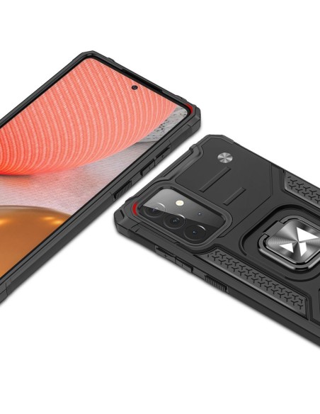 Wozinsky Ring Armor Armored Hybrid Case Cover + Magnetinis laikiklis, skirtas Samsung Galaxy A72 4G raudonas