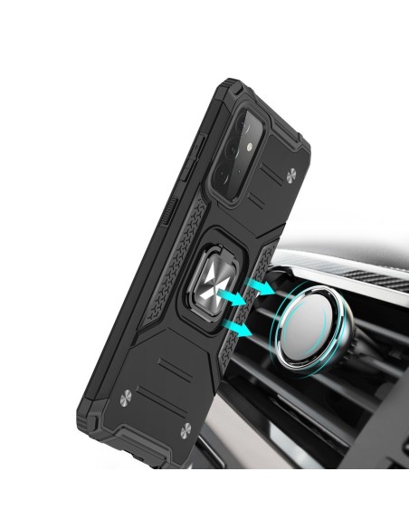 Wozinsky Ring Armor Armored Hybrid Case Cover + Magnetinis laikiklis, skirtas Samsung Galaxy A72 4G Black
