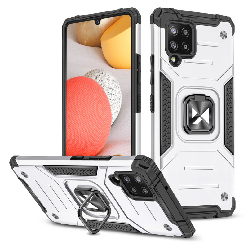 Wozinsky Ring Armor Armored Hybrid Case Cover + Magnetinis laikiklis, skirtas Samsung Galaxy A42 5G Silver Wozinsky Ring Armor Armored Hybrid Case Cover + Magnetinis laikiklis, skirtas Samsung Galaxy A42 5G Silver