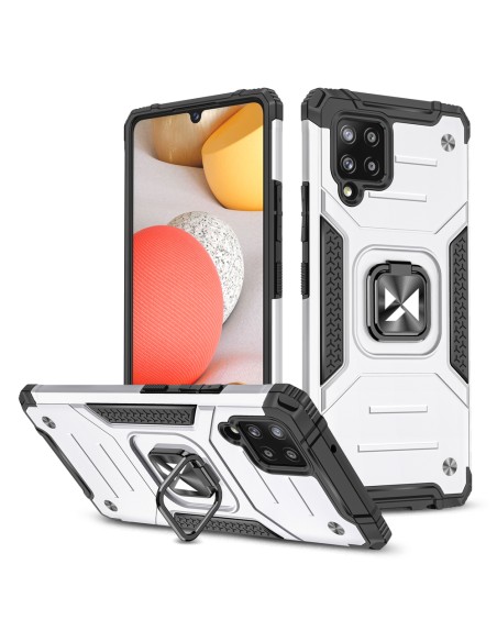 Wozinsky Ring Armor Armored Hybrid Case Cover + Magnetinis laikiklis, skirtas Samsung Galaxy A42 5G Silver