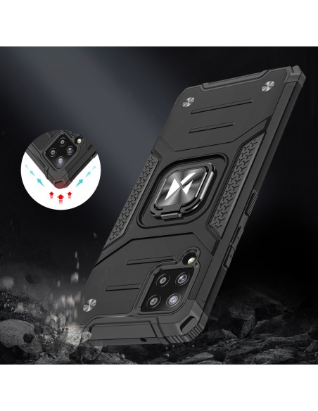 Wozinsky Ring Armor Armored Hybrid Case Cover + Magnetinis laikiklis, skirtas Samsung Galaxy A42 5G Silver