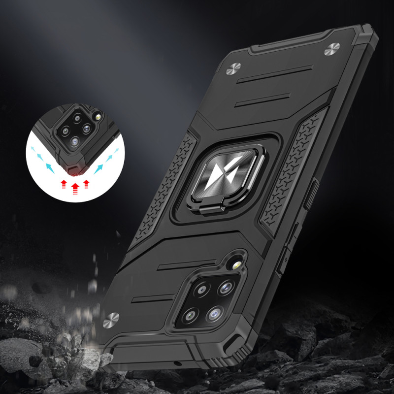Wozinsky Ring Armor Armored Hybrid Case Cover + Magnetinis laikiklis, skirtas Samsung Galaxy A42 5G Black