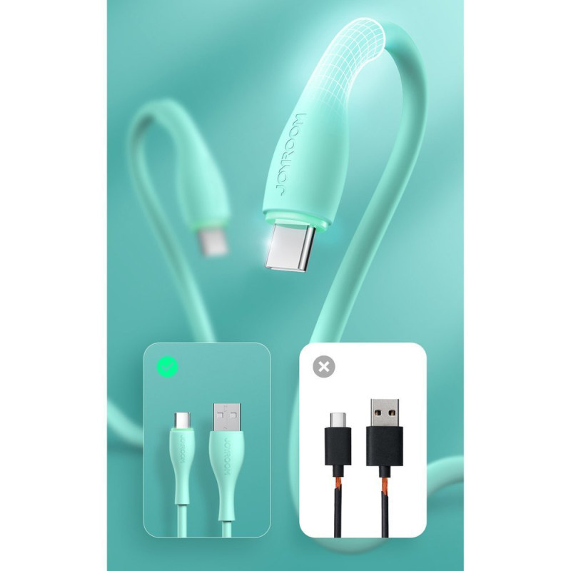 Joyroom USB – C tipo USB kabelis 3 A 1 m baltas (S-1030M8)