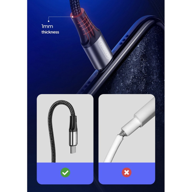 Joyroom USB – C tipo USB laidas 3 A 1 m juodas (S-1030N1)