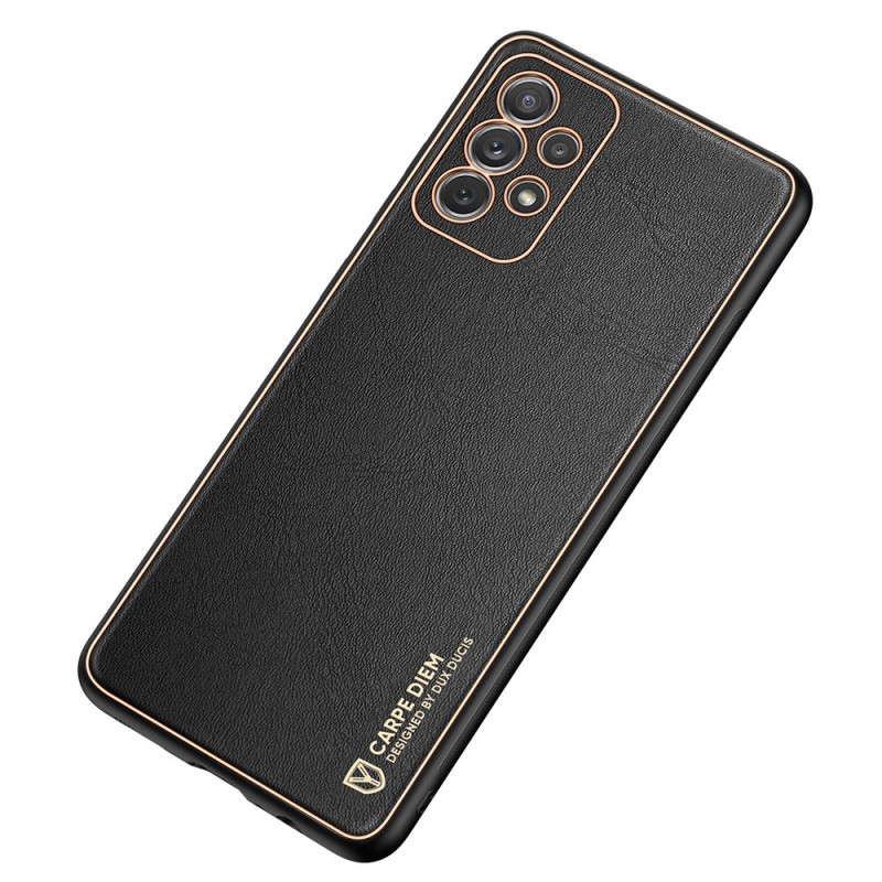 Dux Ducis Yolo elegantiškas dėklas su ekologiškos odos dangteliu, skirtas Samsung Galaxy A72 4G juodas