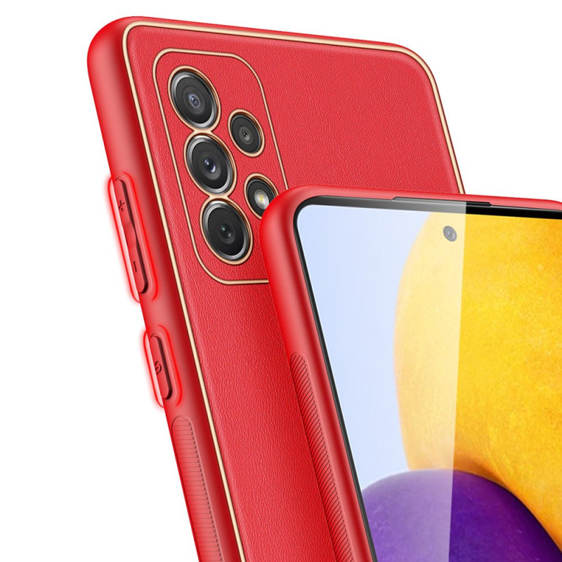 Dux Ducis Yolo elegantiškas dėklo dangtelis pagamintas iš ekologiškos odos, skirtas Samsung Galaxy A72 4G raudonas