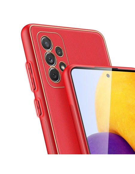 Dux Ducis Yolo elegantiškas dėklo dangtelis pagamintas iš ekologiškos odos, skirtas Samsung Galaxy A72 4G raudonas Dux Ducis Yolo elegantiškas dėklo dangtelis pagamintas iš ekologiškos odos, skirtas Samsung Galaxy A72 4G raudonas