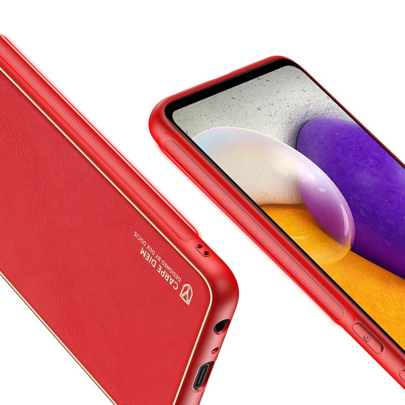 Dux Ducis Yolo elegantiškas dėklo dangtelis pagamintas iš ekologiškos odos, skirtas Samsung Galaxy A72 4G raudonas