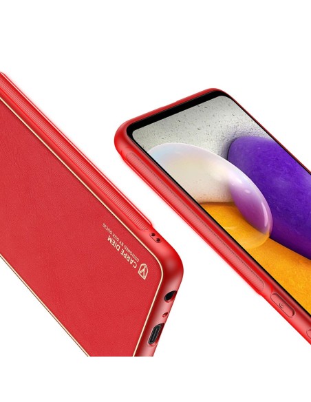 Dux Ducis Yolo elegantiškas dėklo dangtelis pagamintas iš ekologiškos odos, skirtas Samsung Galaxy A72 4G raudonas Dux Ducis Yolo elegantiškas dėklo dangtelis pagamintas iš ekologiškos odos, skirtas Samsung Galaxy A72 4G raudonas