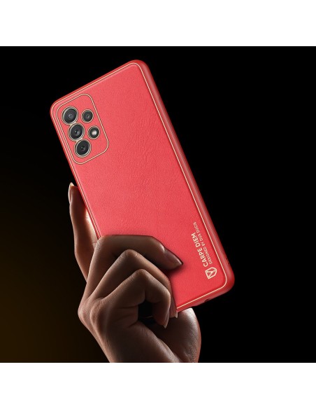 Dux Ducis Yolo elegantiškas dėklo dangtelis pagamintas iš ekologiškos odos, skirtas Samsung Galaxy A72 4G raudonas Dux Ducis Yolo elegantiškas dėklo dangtelis pagamintas iš ekologiškos odos, skirtas Samsung Galaxy A72 4G raudonas