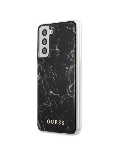 Guess Marble Collection dėklas, skirtas Samsung Galaxy S21+ - juodas