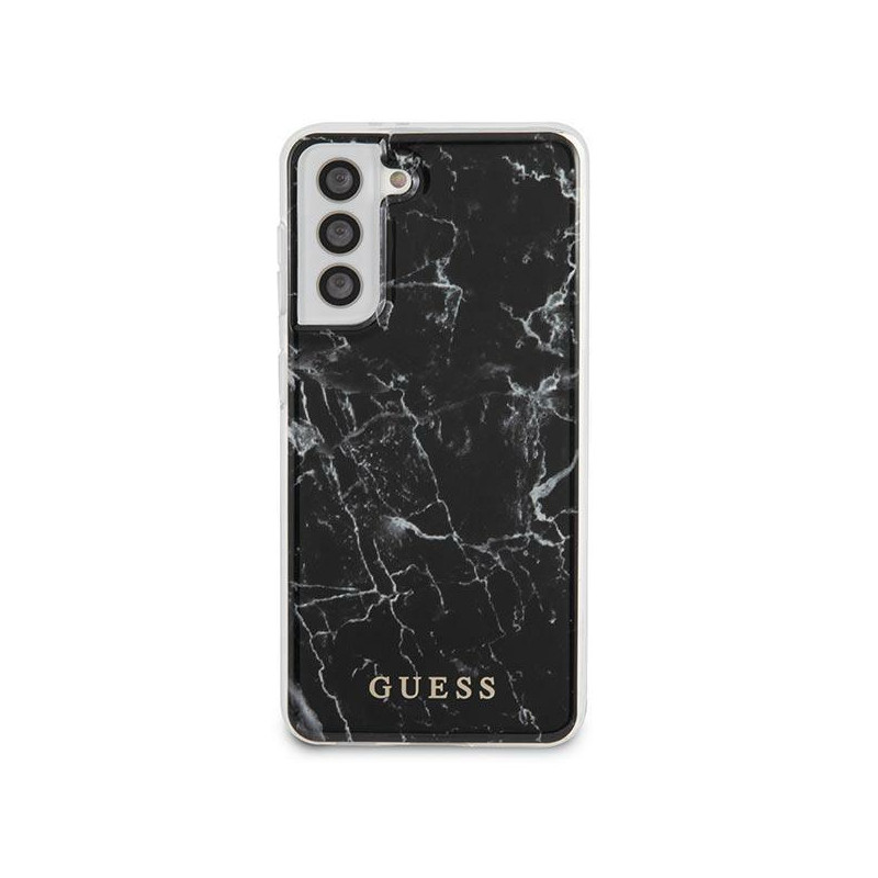 Guess Marble Collection dėklas, skirtas Samsung Galaxy S21+ - juodas