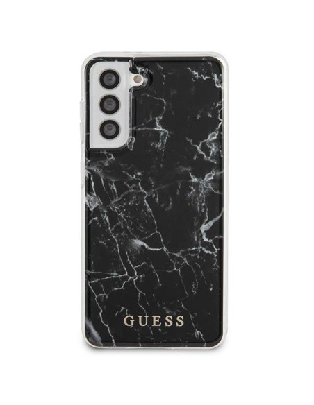 Guess Marble Collection dėklas, skirtas Samsung Galaxy S21+ - juodas