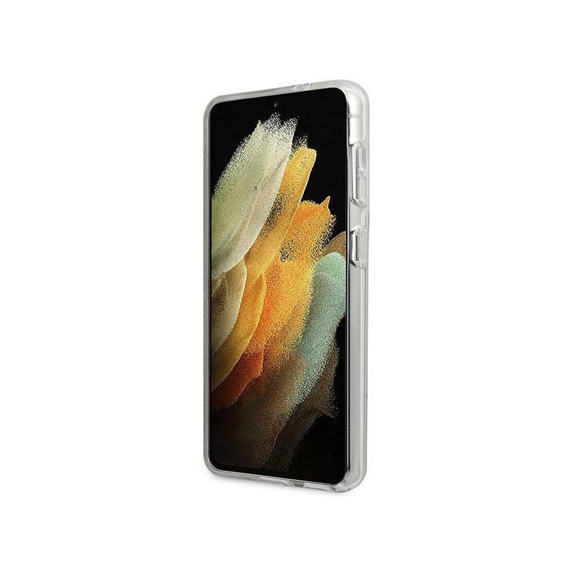 Guess Marble Collection dėklas, skirtas Samsung Galaxy S21+ - juodas