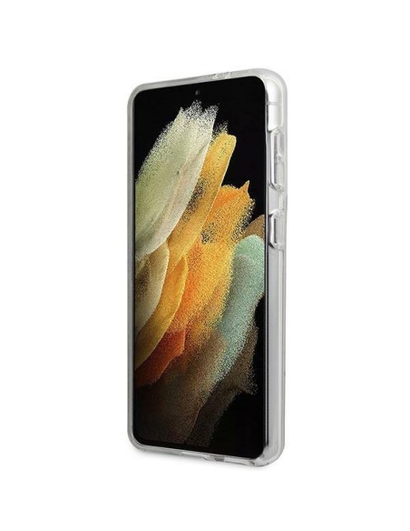 Guess Marble Collection dėklas, skirtas Samsung Galaxy S21+ - juodas