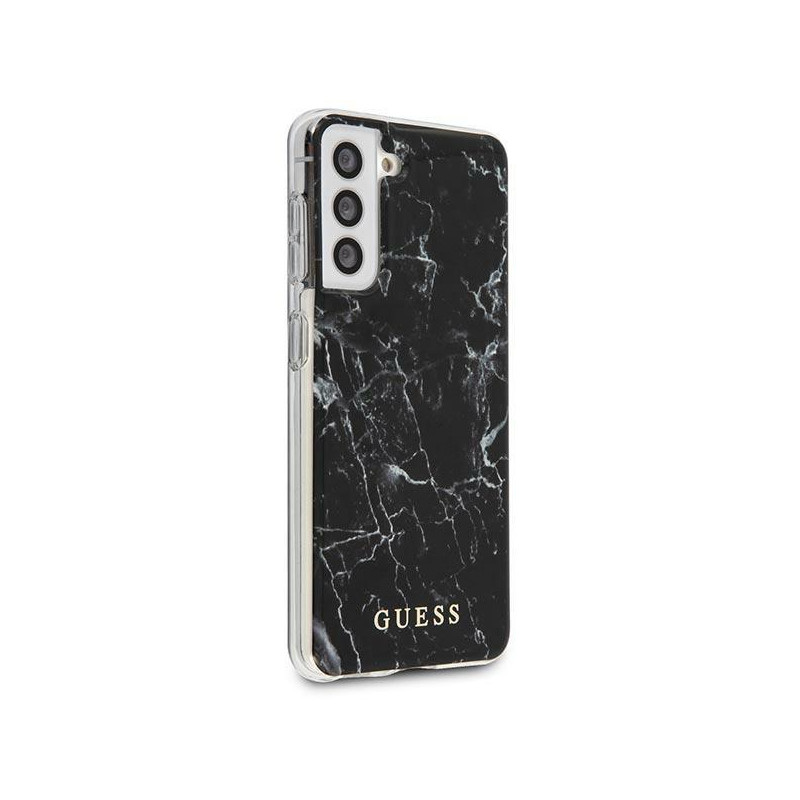Guess Marble Collection dėklas, skirtas Samsung Galaxy S21+ - juodas