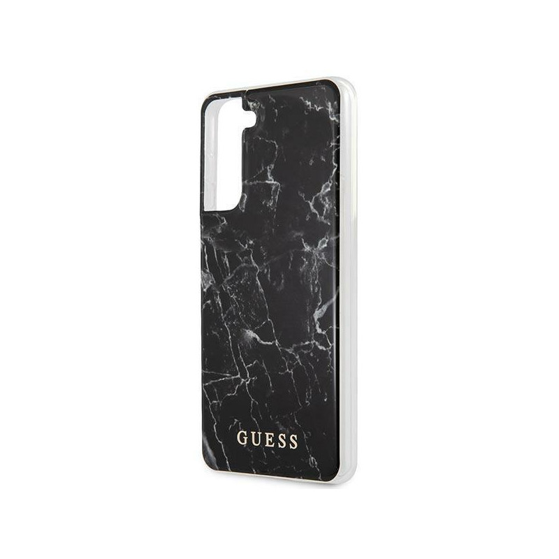 Guess Marble Collection dėklas, skirtas Samsung Galaxy S21+ - juodas