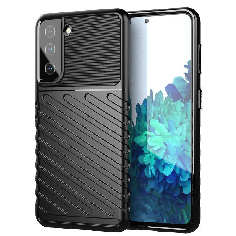 Thunder Case lankstus šarvuotas dėklas Samsung Galaxy S21 FE juodas