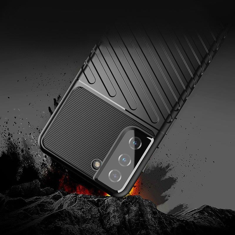 Thunder Case lankstus šarvuotas dėklas Samsung Galaxy S21 FE juodas
