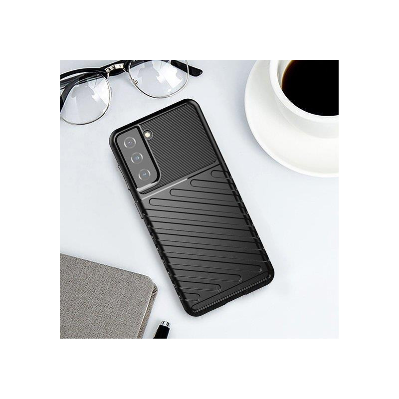 Thunder Case lankstus šarvuotas dėklas Samsung Galaxy S21 FE juodas