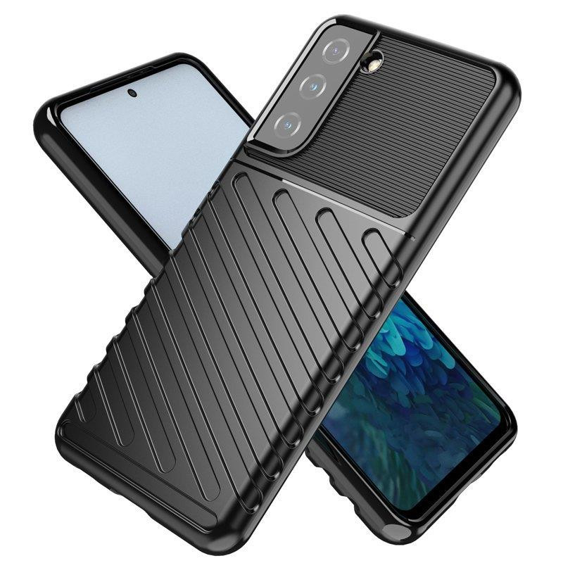 Thunder Case lankstus šarvuotas dėklas Samsung Galaxy S21 FE juodas