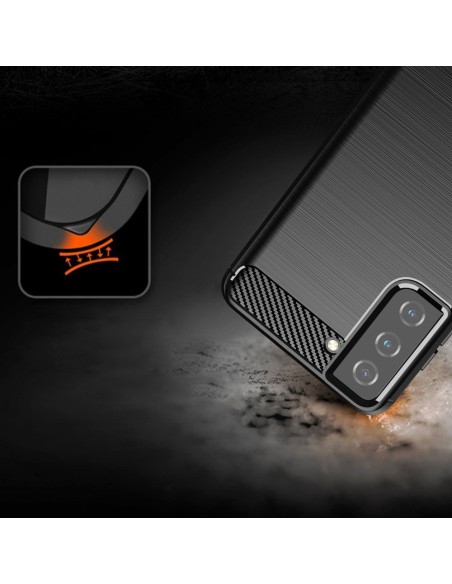 Carbon Case lankstus dangtelis Samsung Galaxy S21 FE juodas