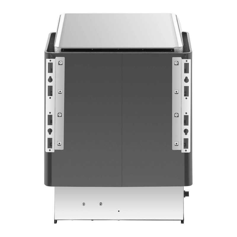 Elektrinė pirties krosnelė su įmontuotu valdymu 3-6 m3 iki 110C 400 V 4,5 kW juodas sidabras