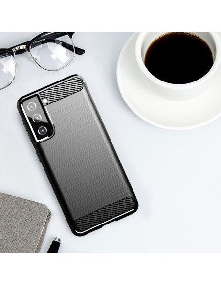Carbon Case lankstus dangtelis Samsung Galaxy S21 FE juodas